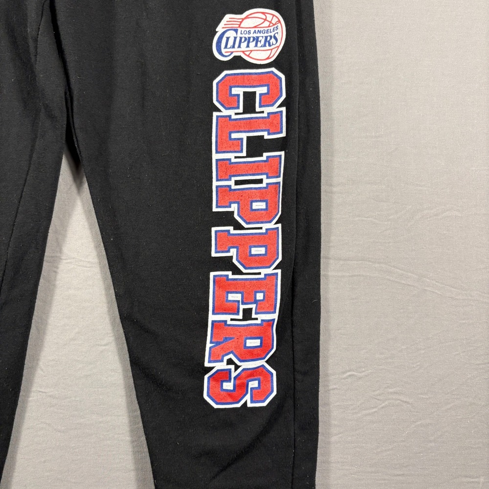 NBA Los Angeles Clippers Jogger Sweatpants  Black Fleece Cuffed Logo Medium - Picture 2 of 6